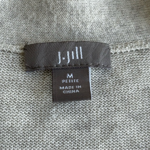 J. Jill Heather Beige Lightweight V-Neck Tunic Knit Cardigan - Picture 7 of 14